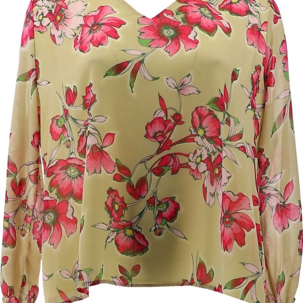 Belle‎ Chiffon Overlay Blouse / NWOT / Size L